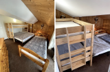 Chambre 3 avec 2 lits simples et 1 lit superposé